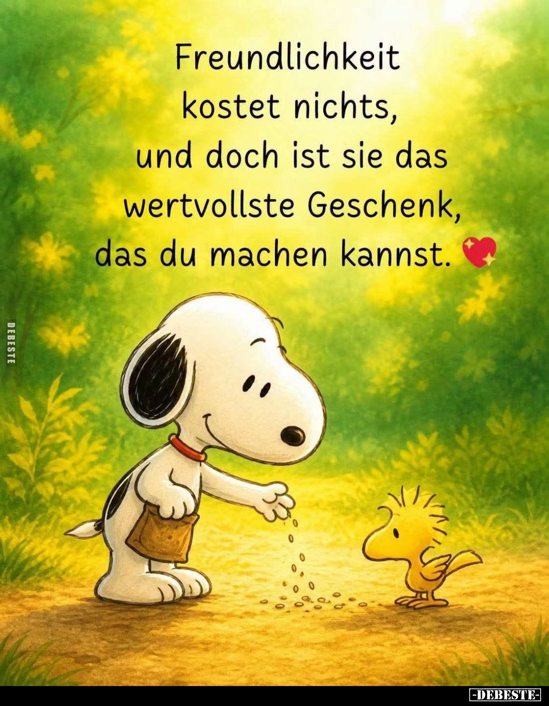 Freundlichkeit kostet nichts, und doch ist sie das wertvollste Geschenk, das du machen kannst.