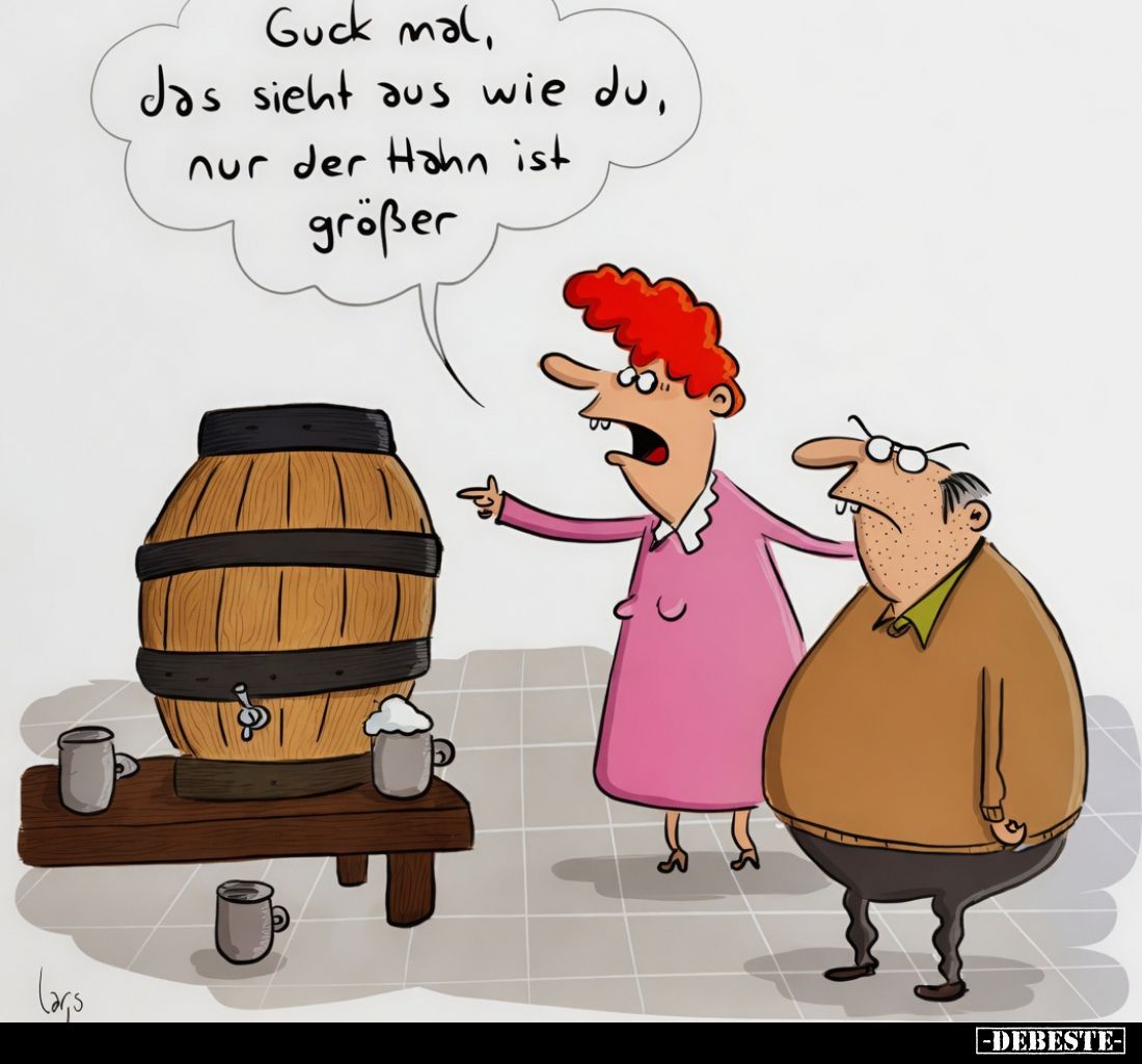 Guck mal, das sieht aus wie du, nur der Hahn ist größer.