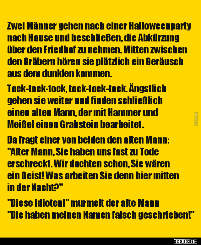 Zwei Männer gehen nach einer Halloweenparty nach Hause und.. - Lustige Bilder | DEBESTE.de