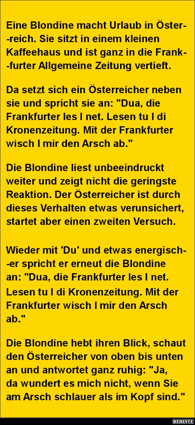 Eine Blondine macht Urlaub in Österreich.. - Lustige Bilder | DEBESTE.de