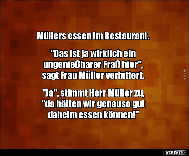 Müllers essen im Restaurant. "Das ist ja wirklich ein.." - Lustige Bilder | DEBESTE.de
