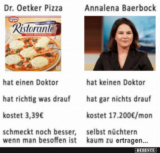 Dr. Oetker vs. Annalena Baerbock - Lustige Bilder | DEBESTE.de