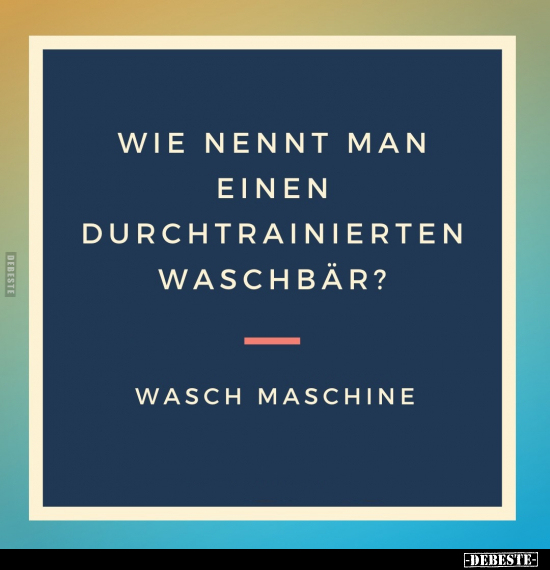 Wie nennt man einen durchtrainierten Waschbär?.. - Lustige Bilder | DEBESTE.de
