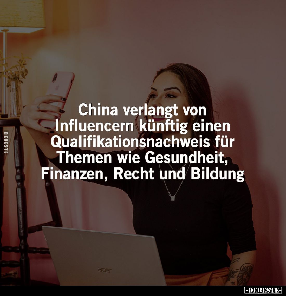 China verlangt von Influencern künftig einen Qualifikationsnachweis für Themen wie Gesundheit, Finanzen, Recht und Bildung.