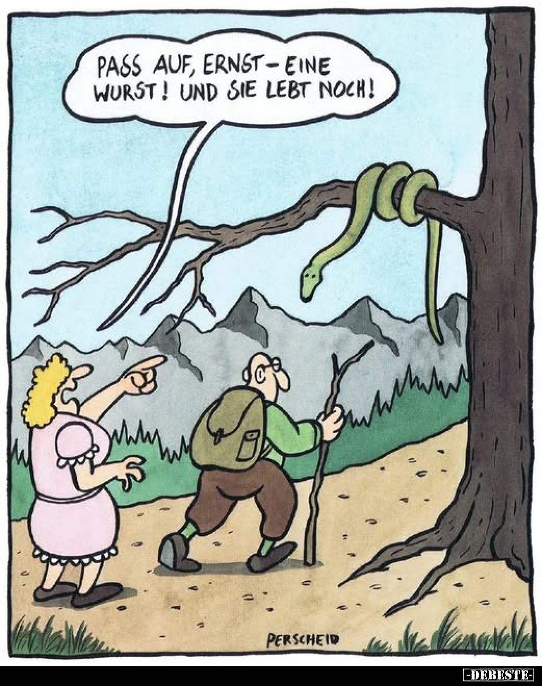 Pass auf, ernst-eine Wurst! Und sie lebt noch!