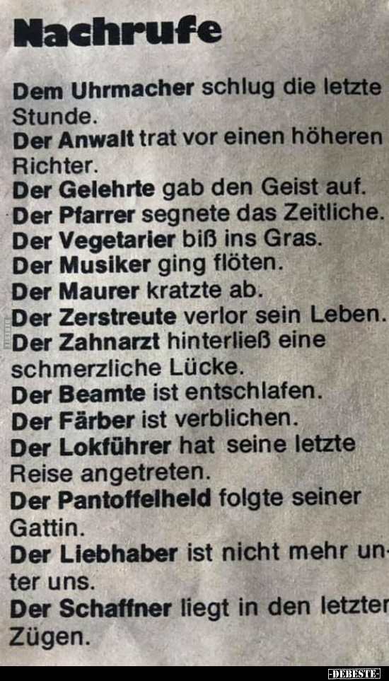 Dem Uhrmacher schlug die letzte Stunde...