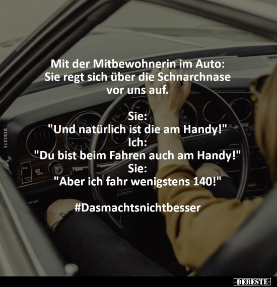 Mit der Mitbewohnerin im Auto: Sie regt sich über die.. - Lustige Bilder | DEBESTE.de