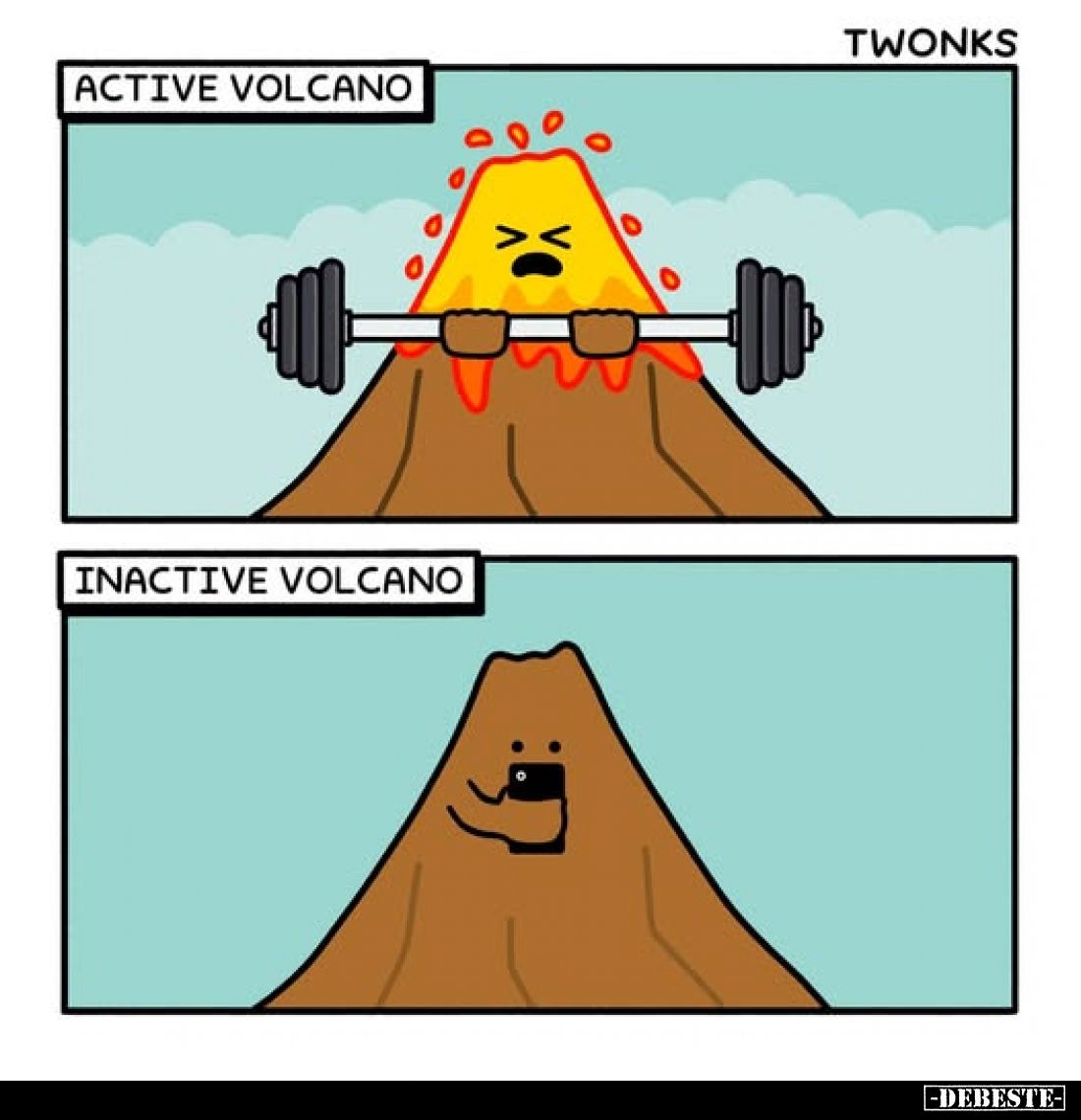 Active volcano vs
inactive volcano.