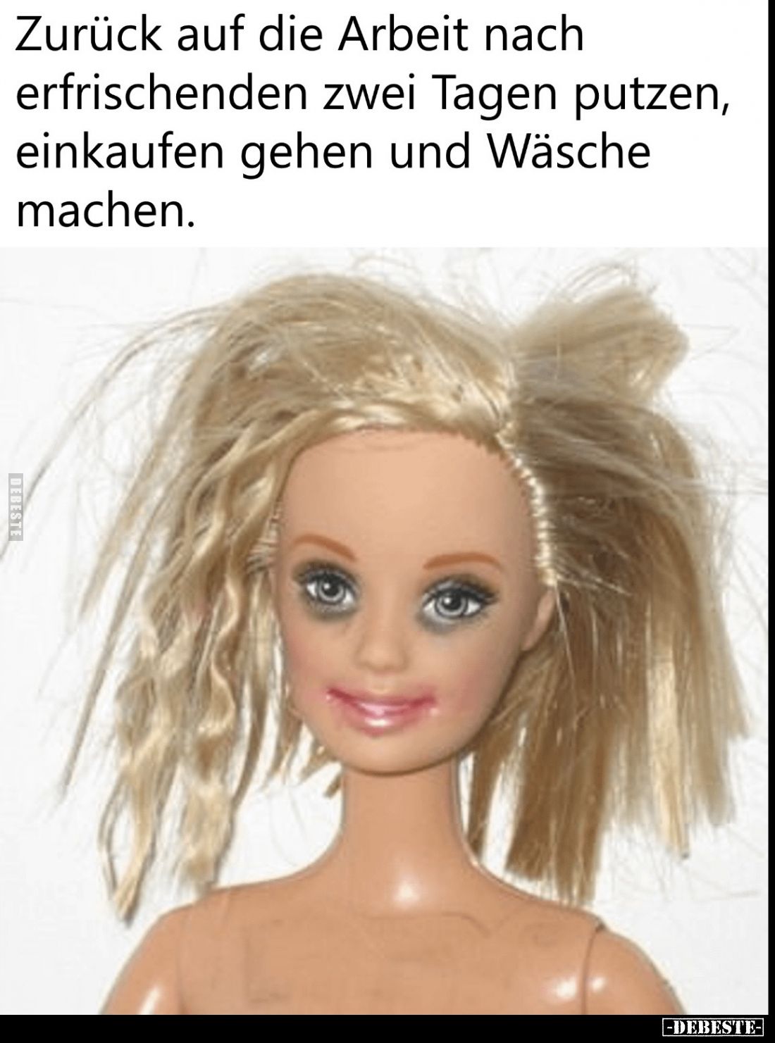 Zurück auf die Arbeit nach erfrischenden zwei Tagen putzen, einkaufen gehen und Wäsche machen.