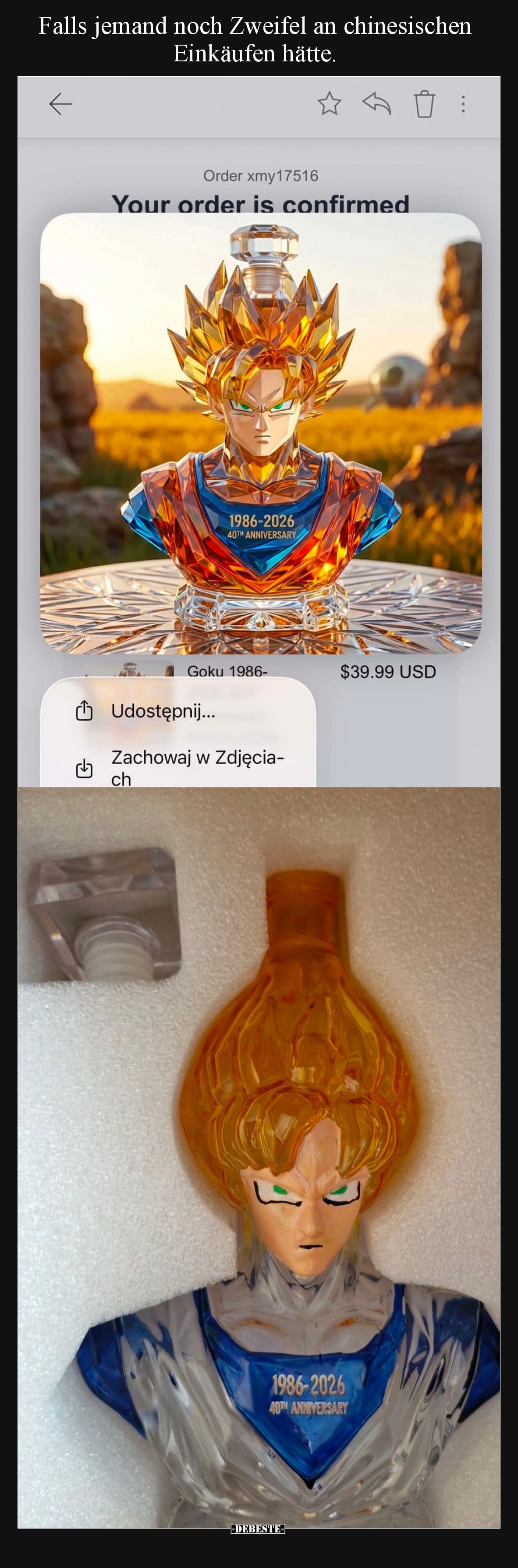 Falls jemand noch Zweifel an chinesischen Einkäufen hätte.
