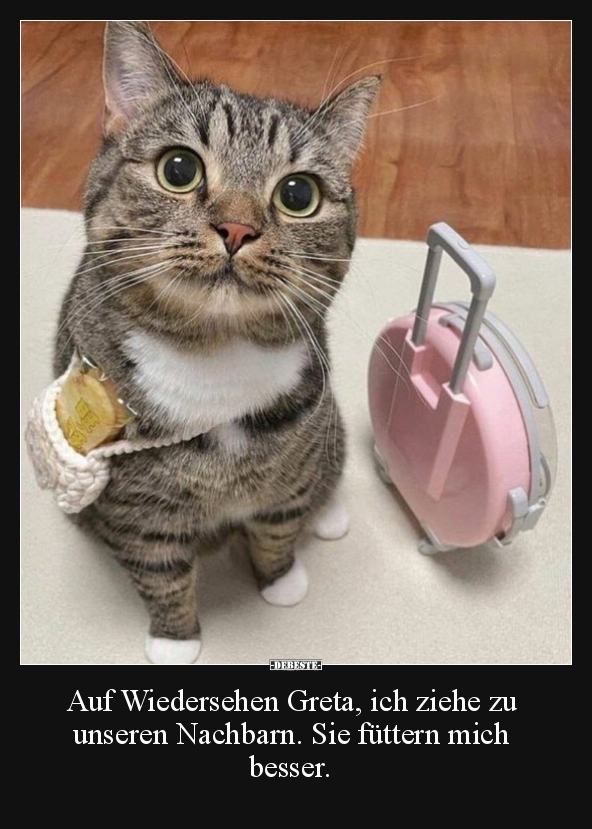 Auf Wiedersehen Greta, ich ziehe zu unseren Nachbarn.. - Lustige Bilder | DEBESTE.de