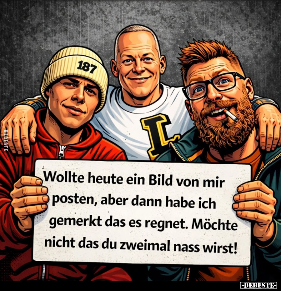 Wollte heute ein Bild von mir posten, aber dann habe ich gemerkt das es regnet. Möchte nicht das du zweimal nass wirst!