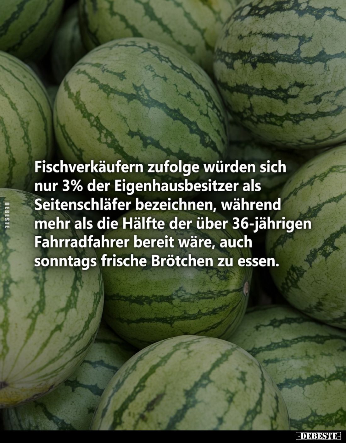 Fischverkäufern zufolge würden sich nur 3% der Eigenhausbesitzer als Seitenschläfer bezeichnen, während mehr als die Hälfte d...