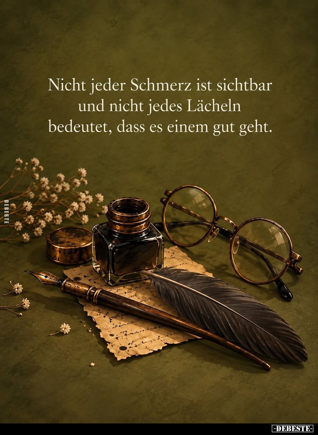 Nicht jeder Schmerz ist sichtbar
und nicht jedes Lächeln
bedeutet, dass es einem gut geht.