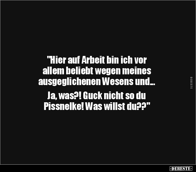 "Hier auf Arbeit bin ich vor allem beliebt wegen meines.." - Lustige Bilder | DEBESTE.de