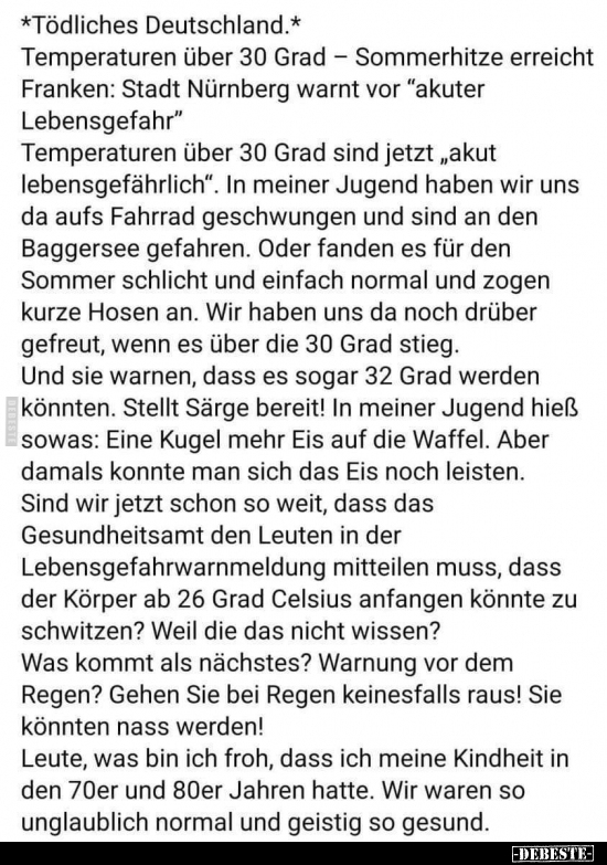 *Tödliches Deutschland.* Temperaturen über 30 Grad.. - Lustige Bilder | DEBESTE.de
