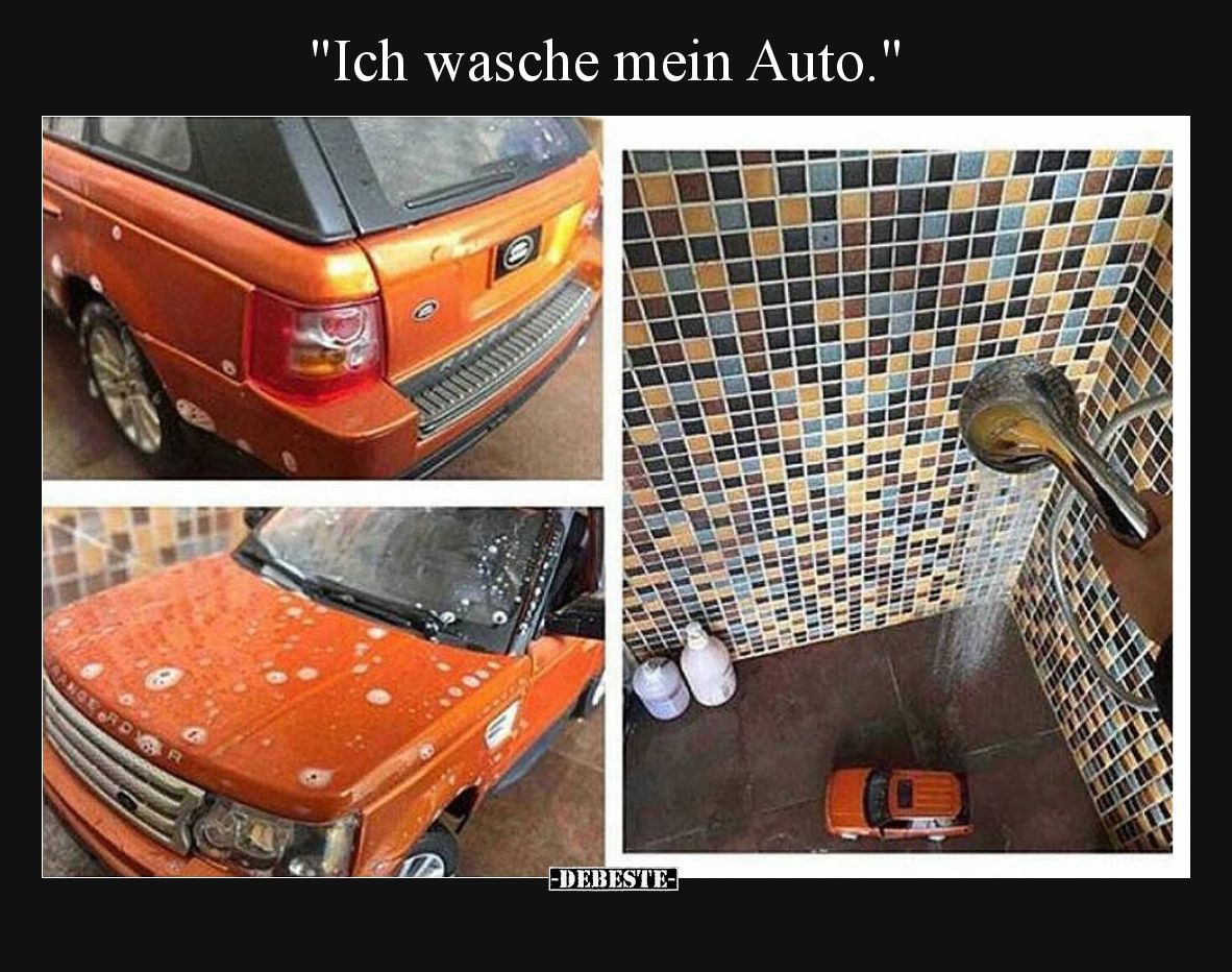 Ich wasche mein Auto.
