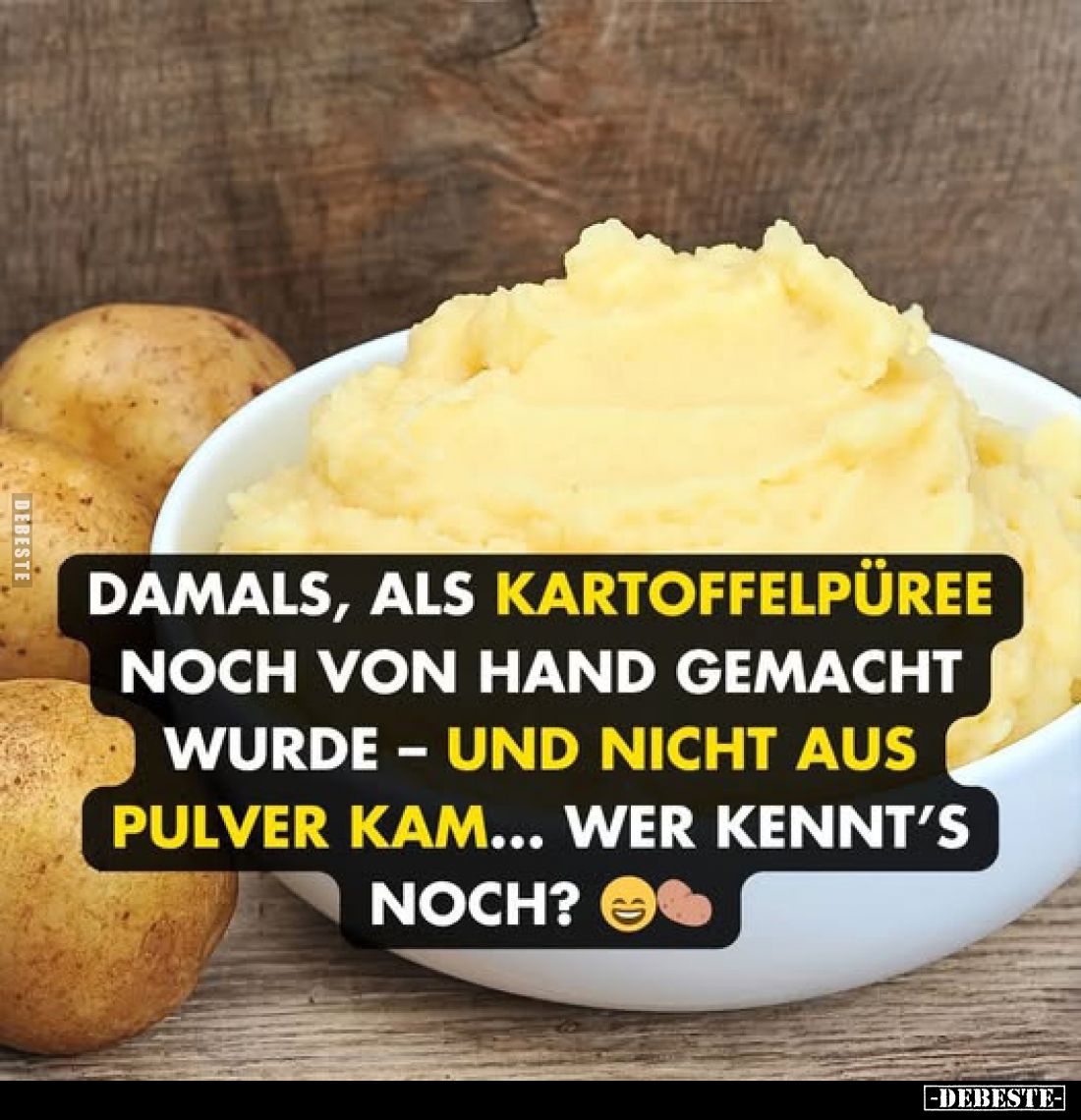Damals, als Kartoffelpüree noch von Hand gemacht wurde – und nicht aus Pulver kam... Wer kennt's noch?