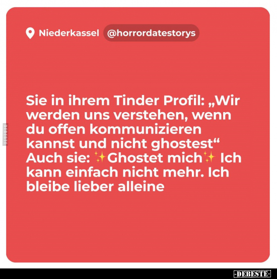 Sie in ihrem Tinder Profil: "Wir werden uns verstehen, wenn.." - Lustige Bilder | DEBESTE.de