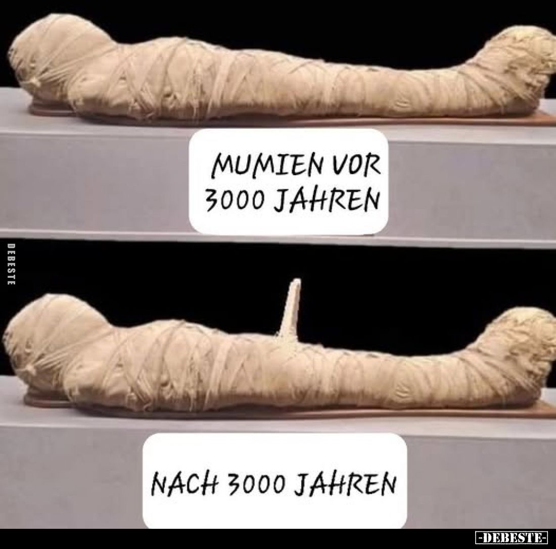 Mumien vor 3000 Jahren /
nach 3000 Jahren