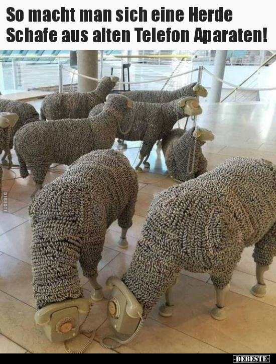 So macht man sich eine Herde Schafe aus alten Telefon.. - Lustige Bilder | DEBESTE.de