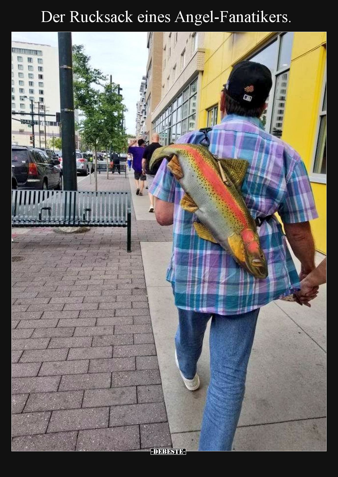 Der Rucksack eines Angel-Fanatikers.
