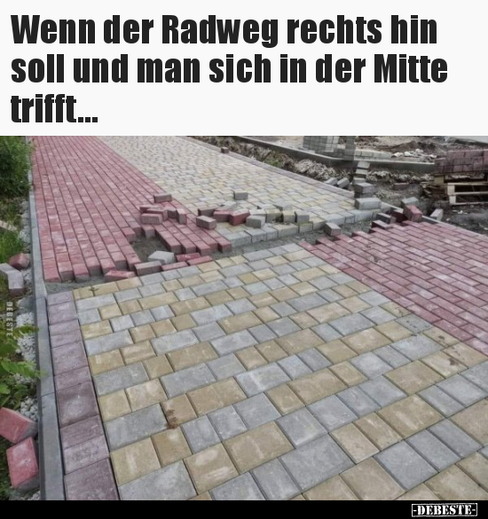 Wenn der Radweg rechts hin soll und man sich in der Mitte..
