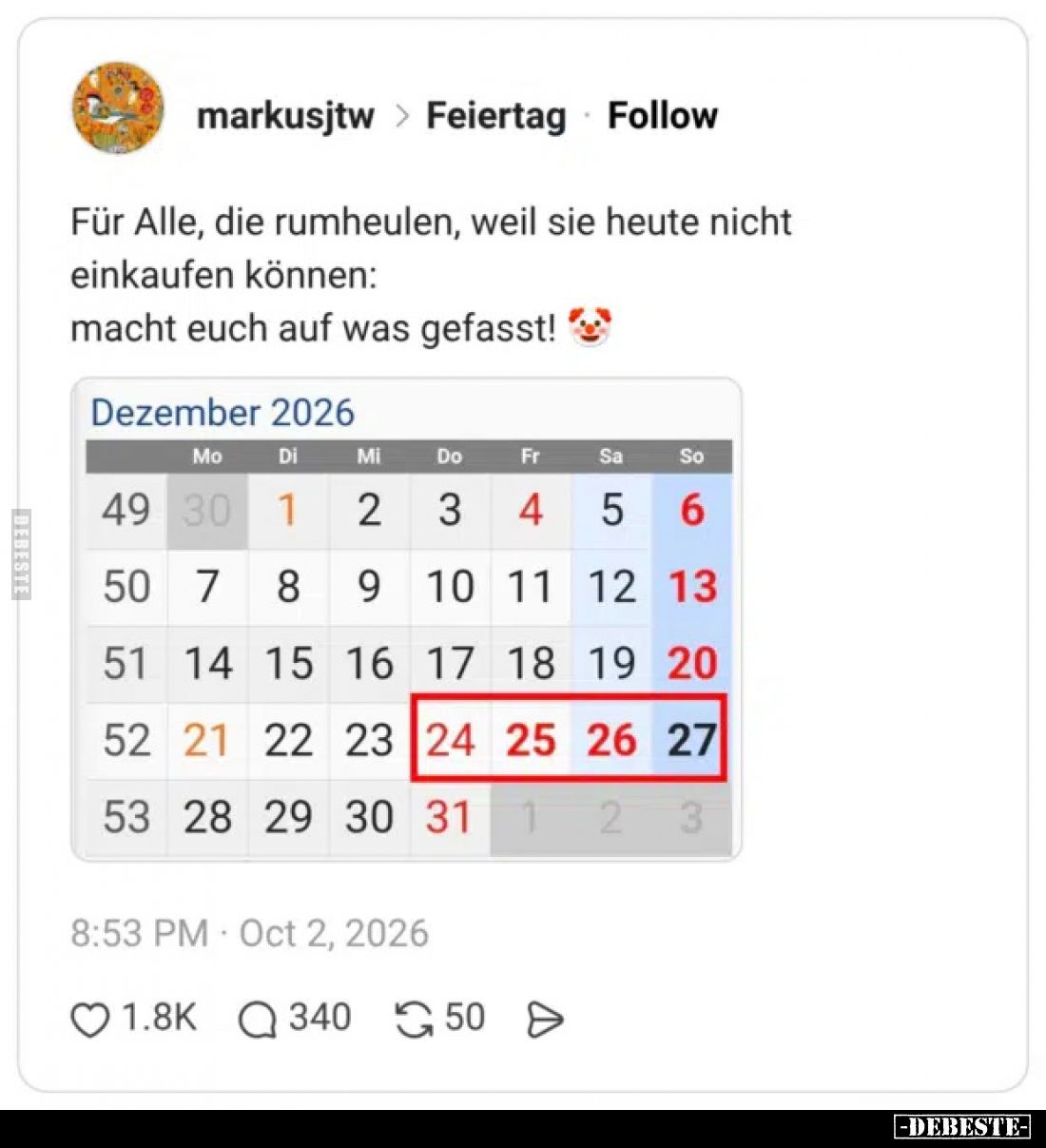 Für Alle, die rumheulen, weil sie heute nicht einkaufen.. - Lustige Bilder | DEBESTE.de