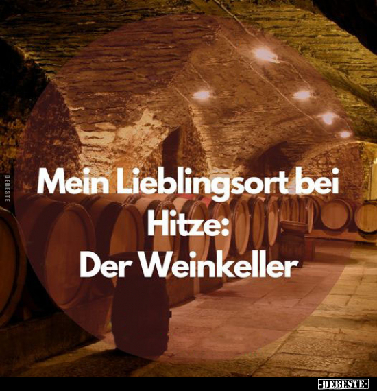 Mein Lieblingsort bei Hitze: Der Weinkeller.. - Lustige Bilder | DEBESTE.de