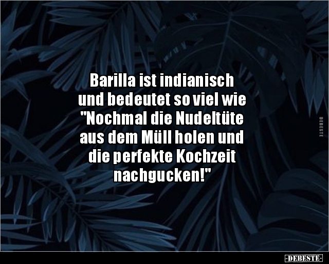 Barilla ist indianisch und bedeutet so viel wie.. - Lustige Bilder | DEBESTE.de