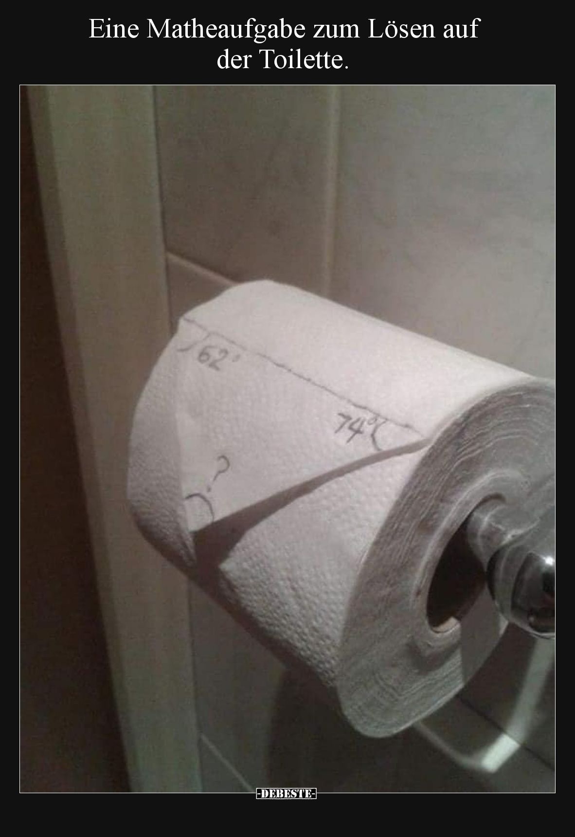 Eine Matheaufgabe zum Lösen auf der Toilette.