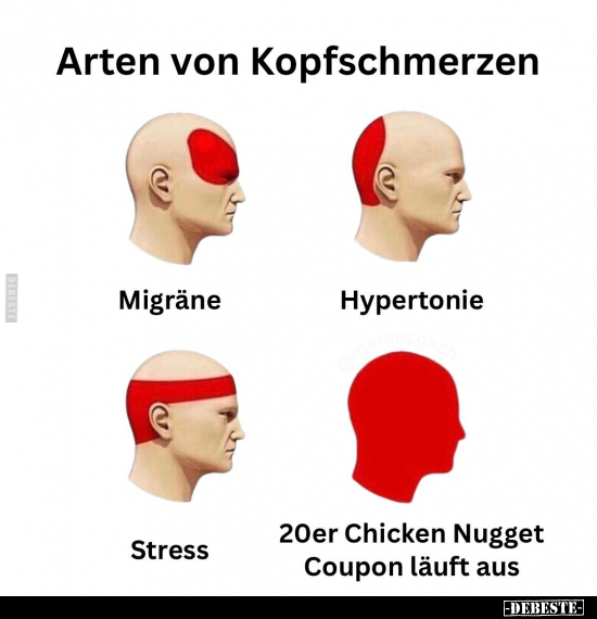Arten von Kopfschmerzen... - Lustige Bilder | DEBESTE.de