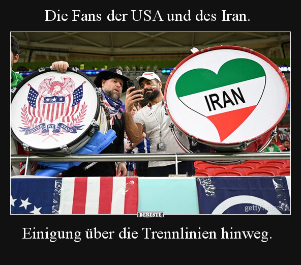 Die Fans der USA und des Iran. Einigung über die.. - Lustige Bilder | DEBESTE.de