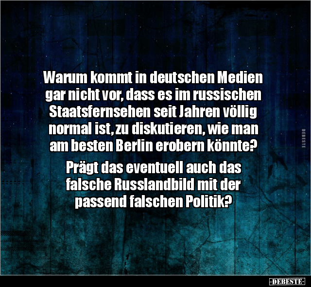 Warum kommt in deutschen Medien gar nicht vor.. - Lustige Bilder | DEBESTE.de