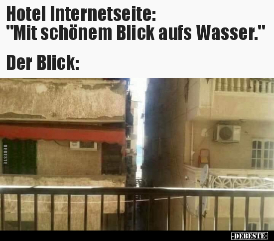 Hotel Internetseite: "Mit schönem Blick aufs.."