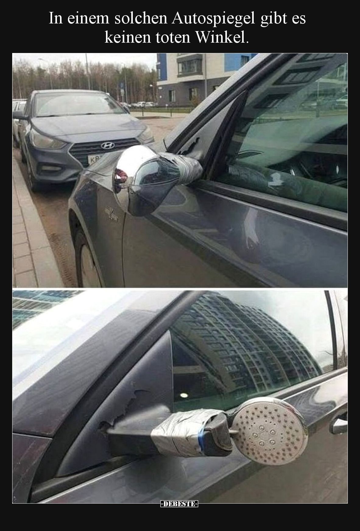 In einem solchen Autospiegel gibt es keinen toten Winkel.