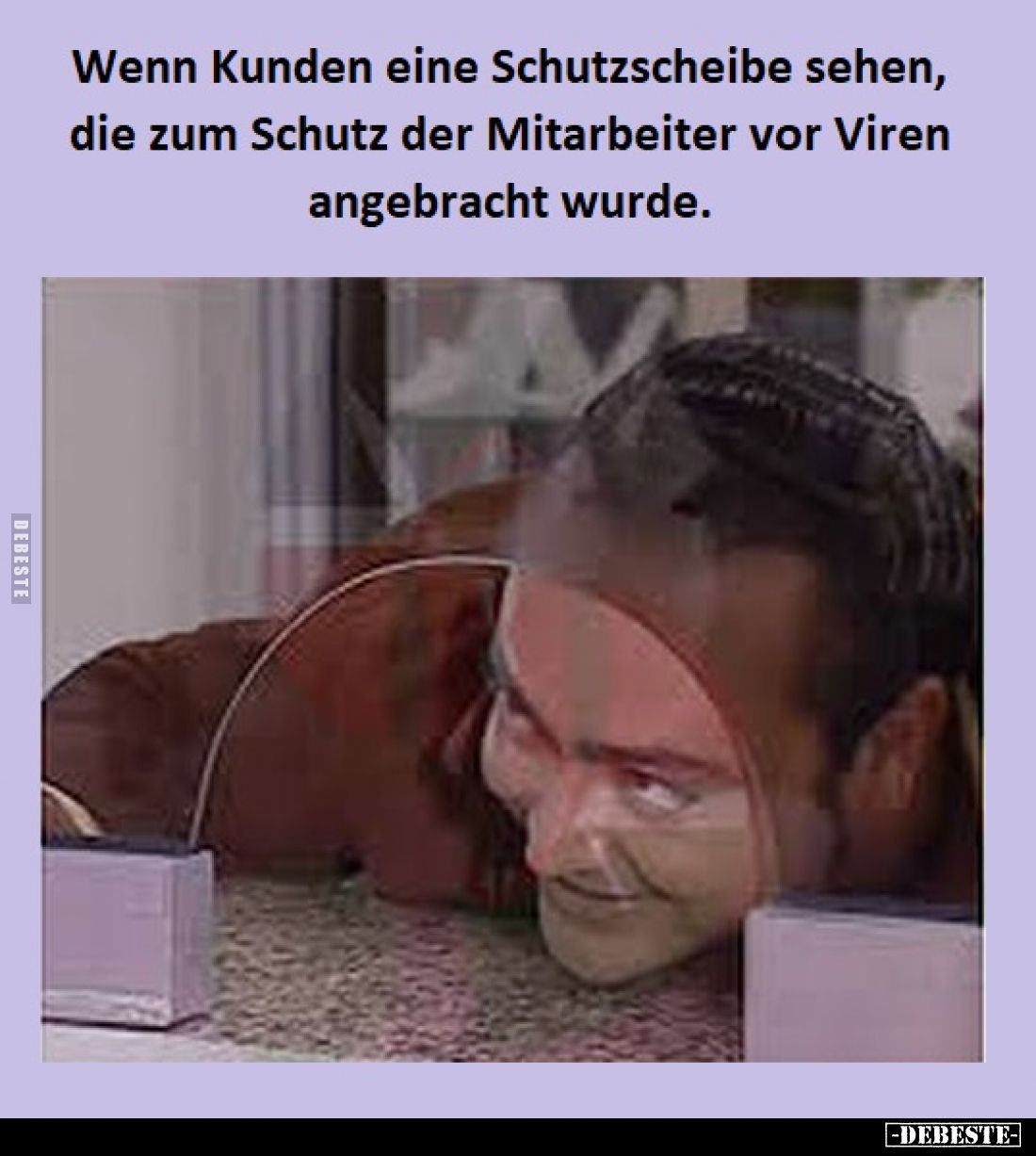 Wenn Kunden eine Schutzscheibe sehen, die zum Schutz der Mitarbeiter vor Viren angebracht wurde.