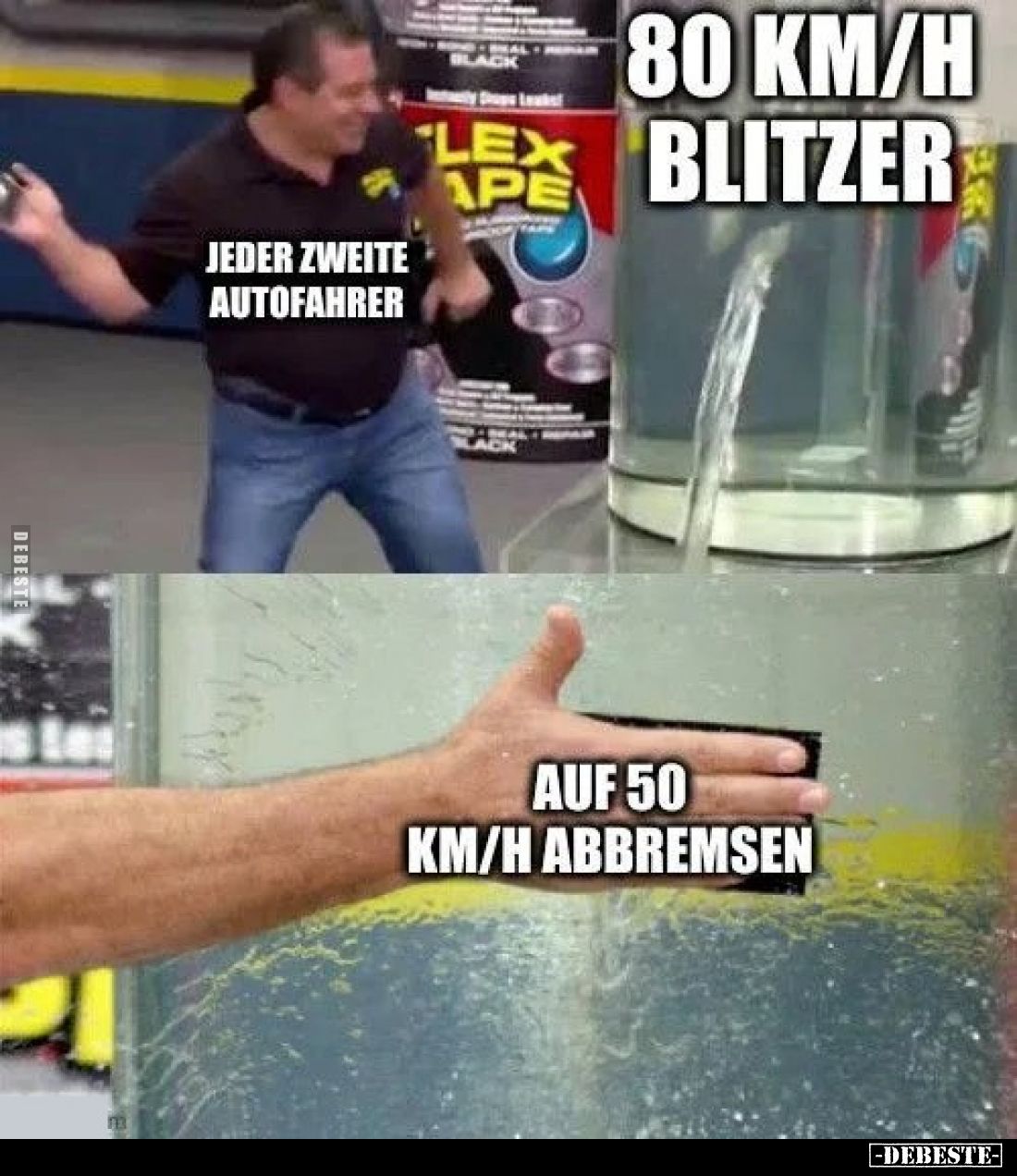 Jeder zweite Autofahrer
 - 
80 km/h Blitzer
 - 
Auf 50 km/h abbremsen