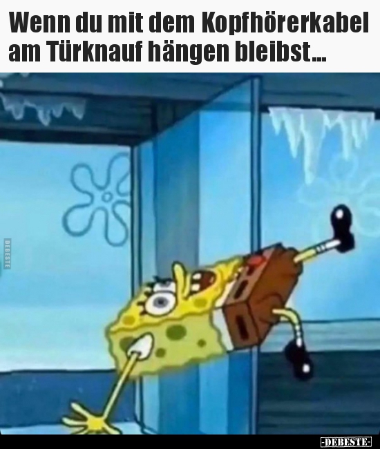 Wenn du mit dem Kopfhörerkabel am Türknauf hängen.. - Lustige Bilder | DEBESTE.de