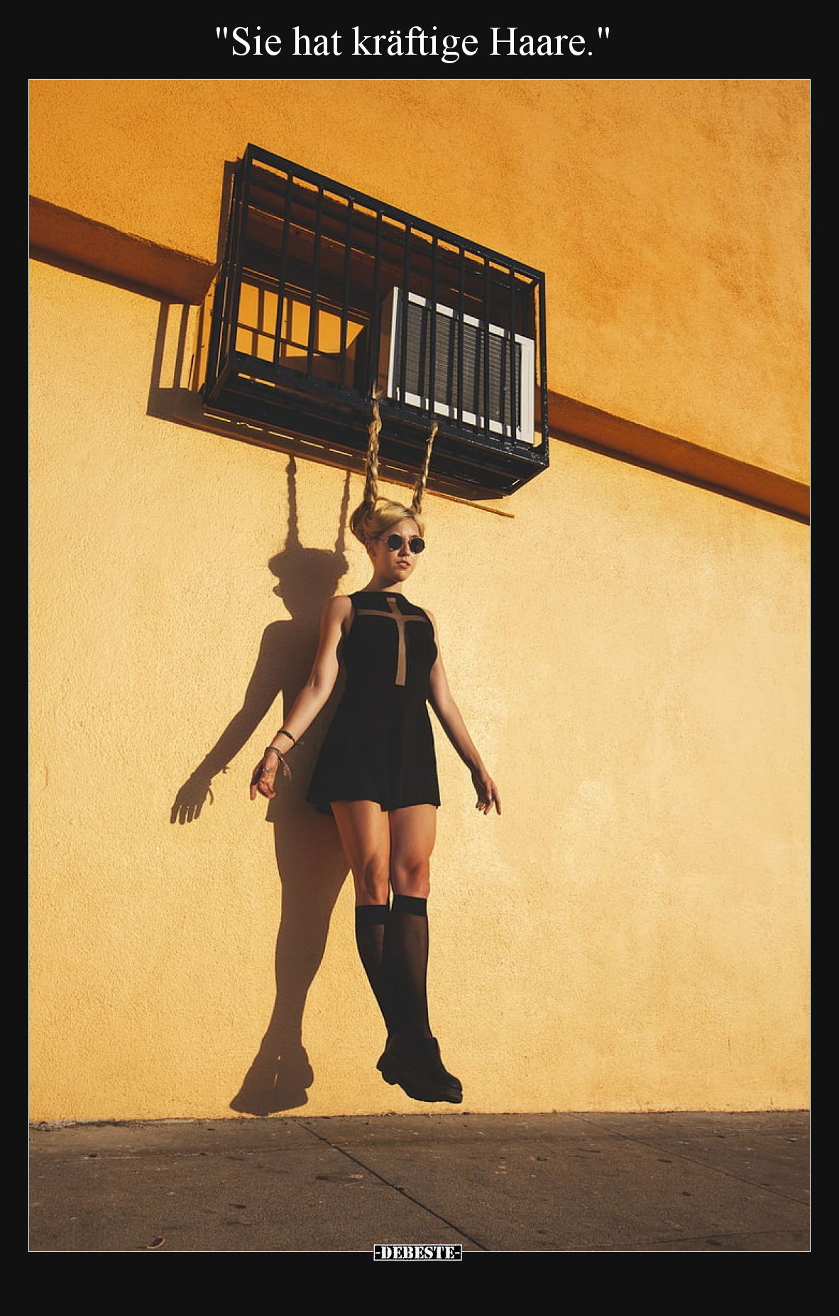 Sie hat kräftige Haare.