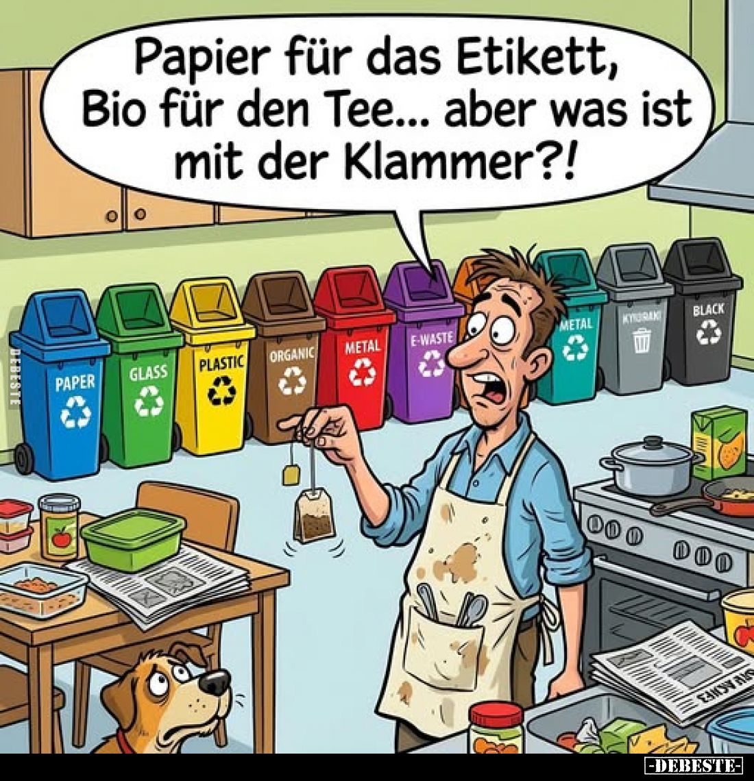 Papier für das Etikett,
Bio für den Tee... aber was ist
mit der Klammer?!