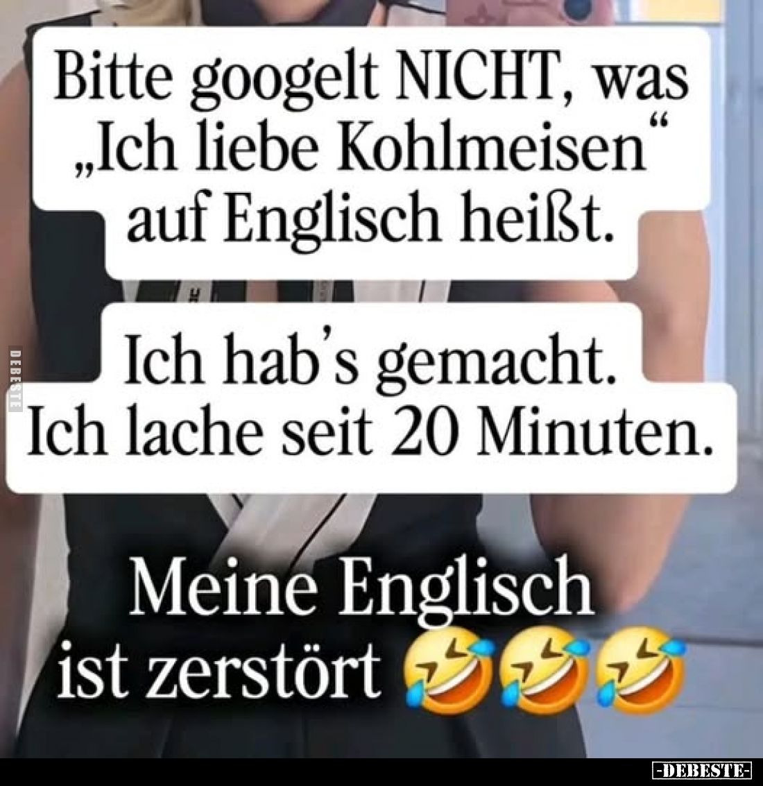 Bitte googelt NICHT, was „Ich liebe Kohlmeisen" auf Englisch heißt.
Ich hab's gemacht. Ich lache seit 20 Minuten.
Mein...