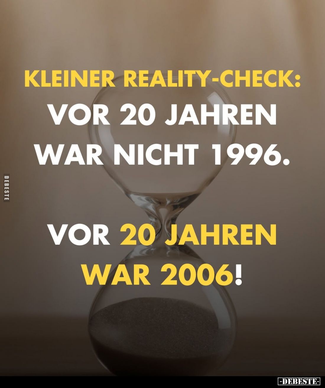 Kleiner Reality-Check:
Vor 20 Jahren war nicht 1996.
Vor 20 Jahren war 2006!