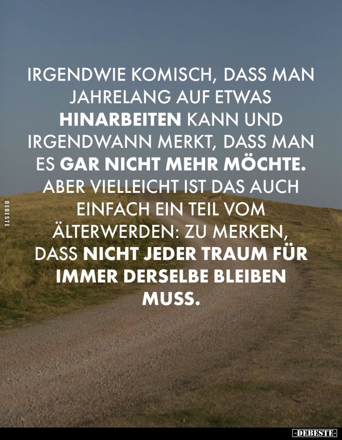 Irgendwie komisch, dass man jahrelang auf etwas hinarbeiten kann und irgendwann merkt, dass man es gar nicht mehr möchte. Abe...