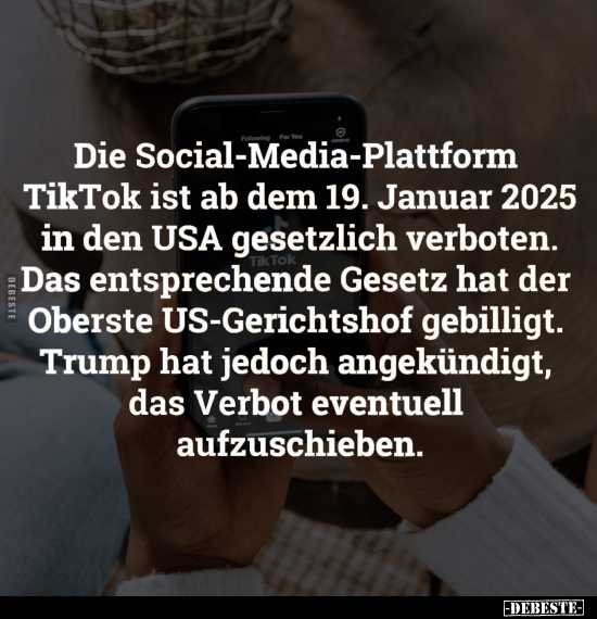 Tiktok, Januar, Verbot