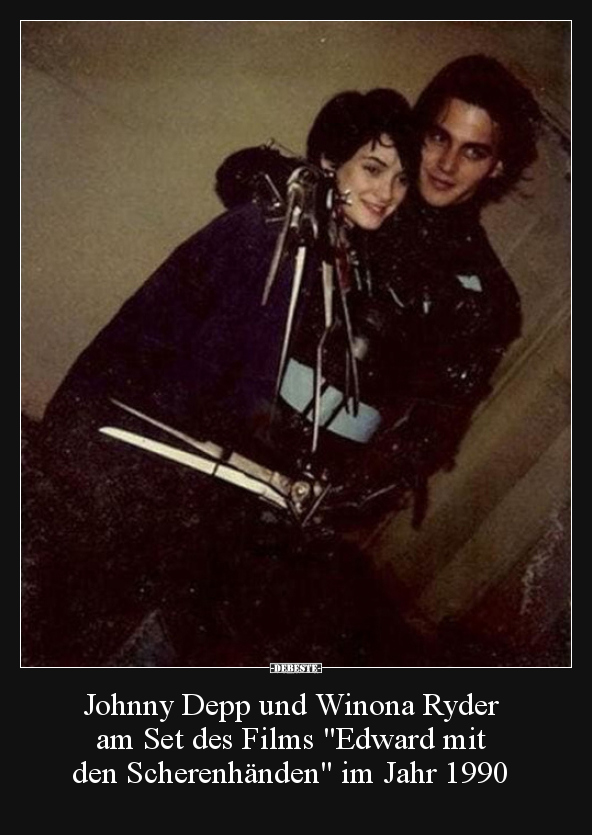Johnny Depp und Winona Ryder am Set des Films "Edward mit.." - Lustige Bilder | DEBESTE.de
