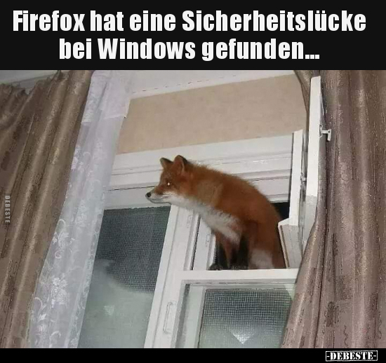 Firefox hat eine Sicherheitslücke bei Windows.. - Lustige Bilder | DEBESTE.de