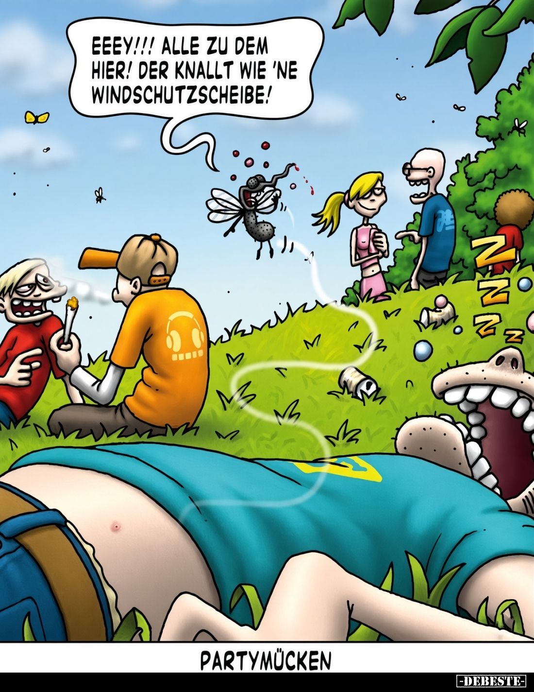 Partymücken: Eeey!!! Alle zu dem hier! Der knallt wie 'ne Windschutzscheibe!