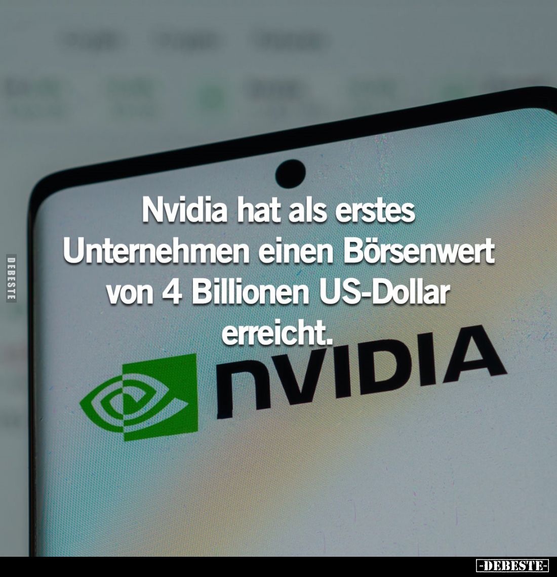 Nvidia hat als erstes Unternehmen einen Börsenwert von 4 Billionen US-Dollar erreicht.