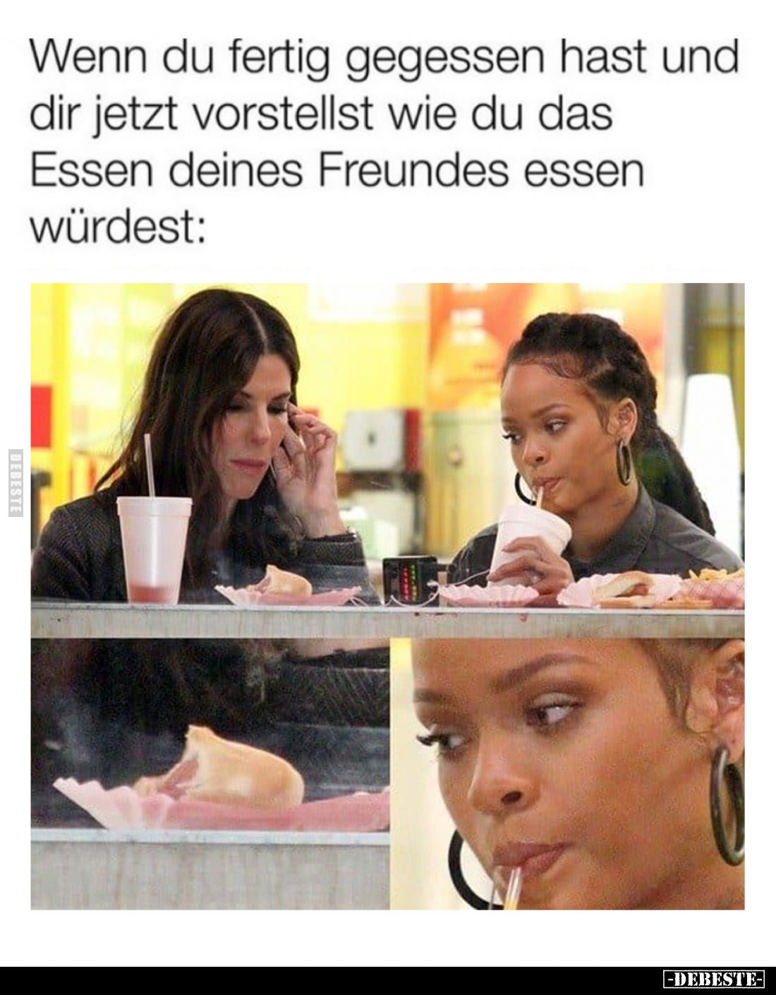 Wenn du fertig gegessen hast und dir jetzt vorstellst wie du das Essen deines Freundes essen würdest: